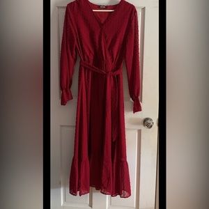 Long sleeve red dress